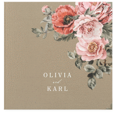 Klick: Details zu Gästebuch Selection Hochzeit "Grazioso" anzeigen Gästebuch Selection Hochzeit Grazioso Leinen-Hardcover Kraftpapier modern mit Mohnblumen und Rosen