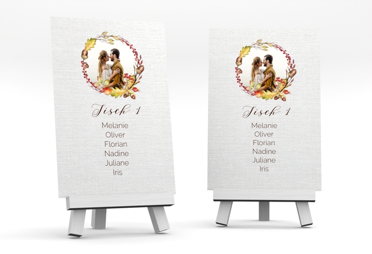 Tischaufsteller Hochzeit Herbstlich Tischaufsteller weiss