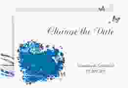 Change the Date-Karte Hochzeit Mailand A6 Karte quer blau