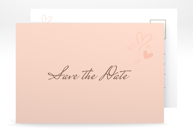 Save the Date-Postkarte Purity A6 Postkarte apricot hochglanz