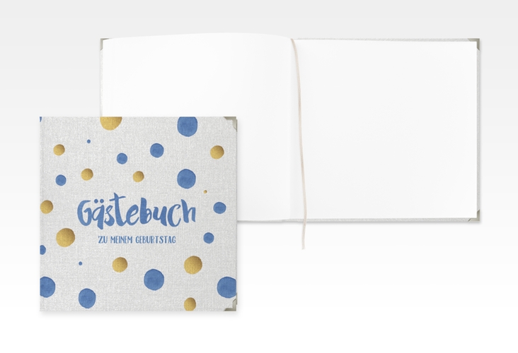 Gästebuch Selection Geburtstag Dots Leinen-Hardcover blau