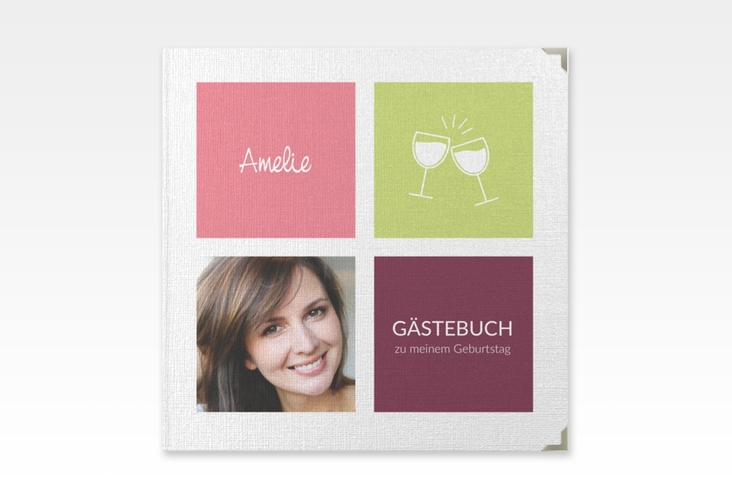Gästebuch Selection Geburtstag Celebration Leinen-Hardcover pink