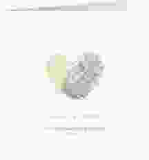 Hochzeitseinladung Fingerprint quadr. Klappkarte beige schlicht mit Fingerabdruck-Motiv