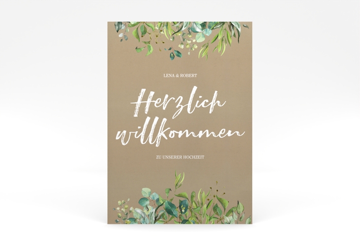Willkommensschild Poster Natural 50 x 70 cm Poster Kraftpapier
