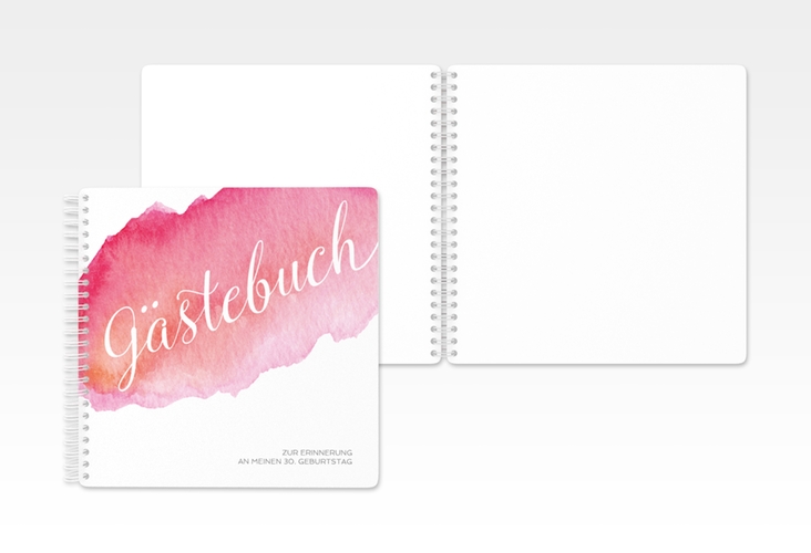 Gästebuch Geburtstag Aquarell Ringbindung