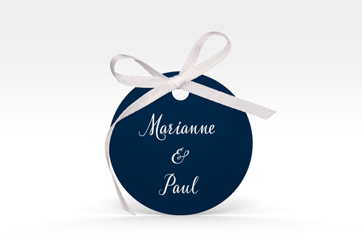 Geschenkanhänger Hochzeit Rise Geschenkanhänger, rund blau