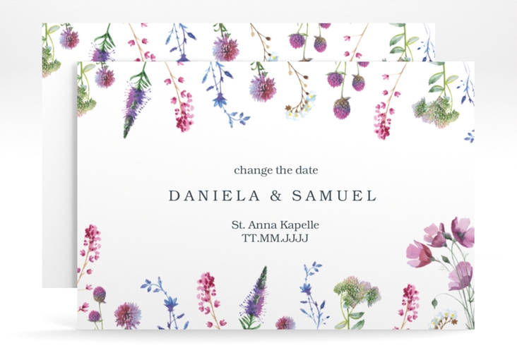 Change the Date-Karte Wildblumen A6 Karte quer
