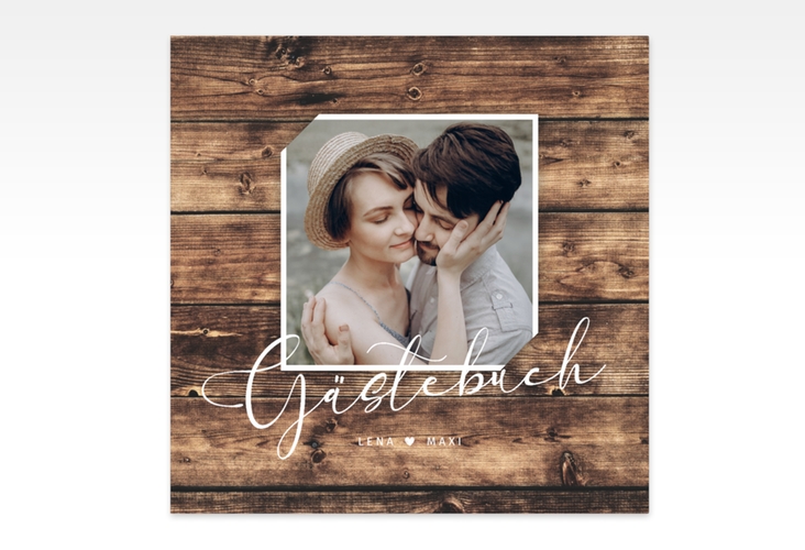 Gästebuch Creation Rustic 20 x 20 cm, Hardcover braun