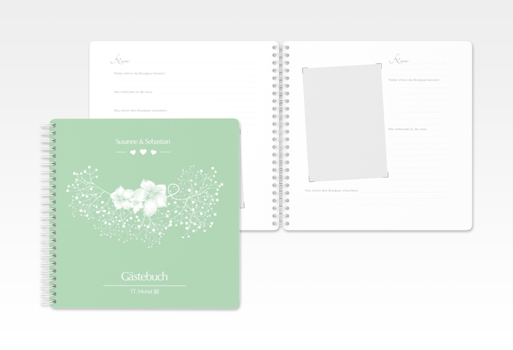Gästebuch Hochzeit Jena Ringbindung mint