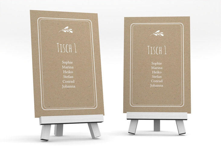 Tischaufsteller Hochzeit Chalk Tischaufsteller Kraftpapier