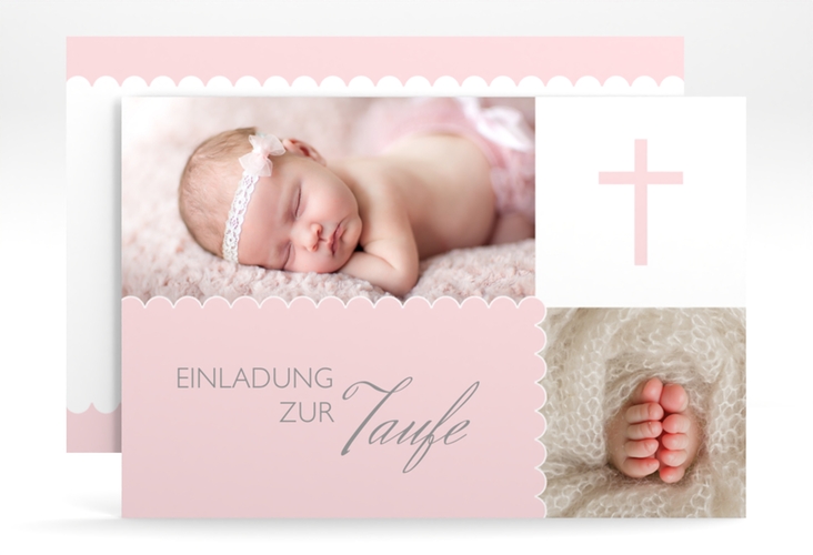 Taufeinladung Blossom A6 Karte quer