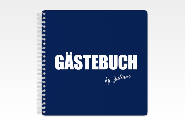 Gästebuch Geburtstag Zig Ringbindung blau