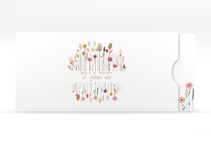 Hochzeitseinladung Driedflower Einsteckkarte weiss