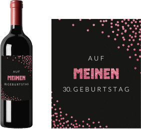 Weinflaschen-Etikett Glitzer Etikett Weinflasche 4er Set pink