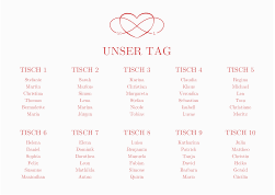 Klick: Details zu Sitzplan Poster Hochzeit "Infinity" anzeigen Sitzplan Poster Hochzeit Infinity 70 x 50 cm Poster rot