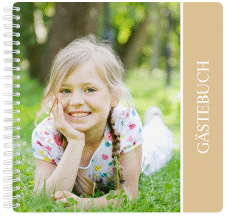 Gästebuch Kommunion Aura Ringbindung beige