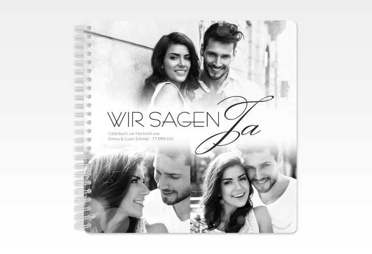 Gästebuch Hochzeit Bokeh Ringbindung weiss