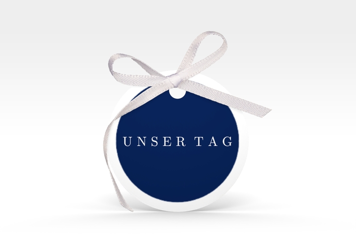 Geschenkanhänger Hochzeit Simply Geschenkanhänger, rund blau