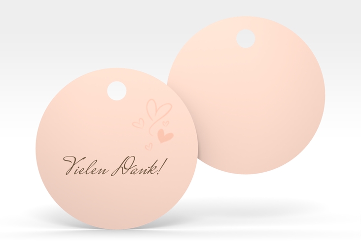Geschenkanhänger Hochzeit Purity Geschenkanhänger, rund apricot