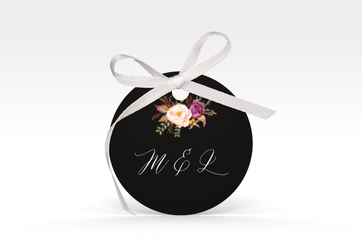 Geschenkanhänger Hochzeit Prachtvoll Geschenkanhänger, rund schwarz