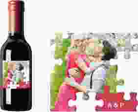 Piccoloetikett Hochzeit Puzzle Etikett Piccolo rot