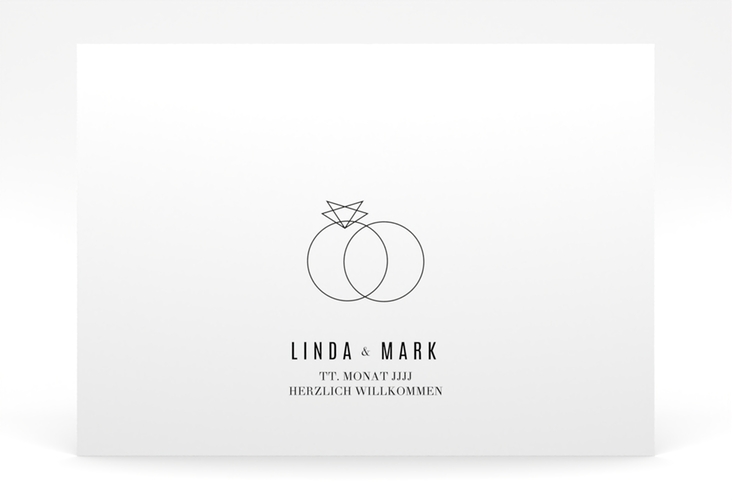 Willkommensschild Poster Rings 70 x 50 cm Poster weiss