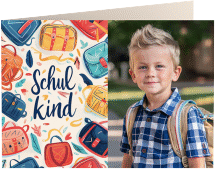 Klick: Details zu Einschulungskarte "Schulmappen" anzeigen Einschulungskarte Schulmappen A6 Klappkarte quer