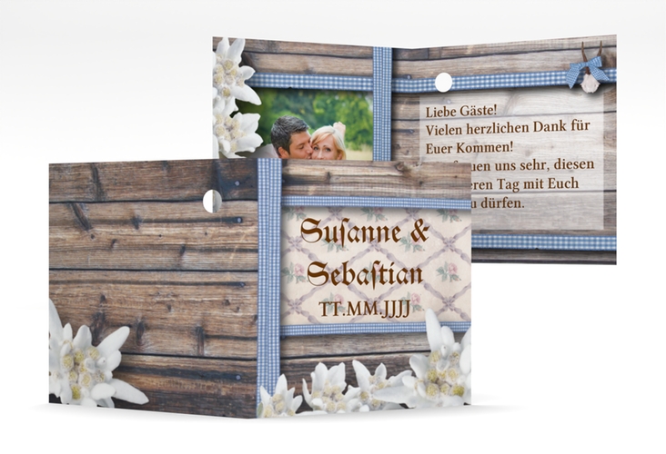 Geschenkanhänger Hochzeit Bayern Geschenkanhänger 10er Set mit Edelweiß in rustikaler Holz-Optik