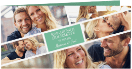 Klick: Details zu Hochzeitseinladung "Rise" anzeigen Hochzeitseinladung Rise lange Klappkarte quer mint