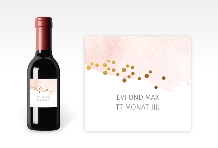 Piccoloetikett Hochzeit Pastell Etikett Piccolo rosa