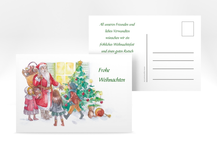 Weihnachtskarte "Bescherung" A6 Postkarte