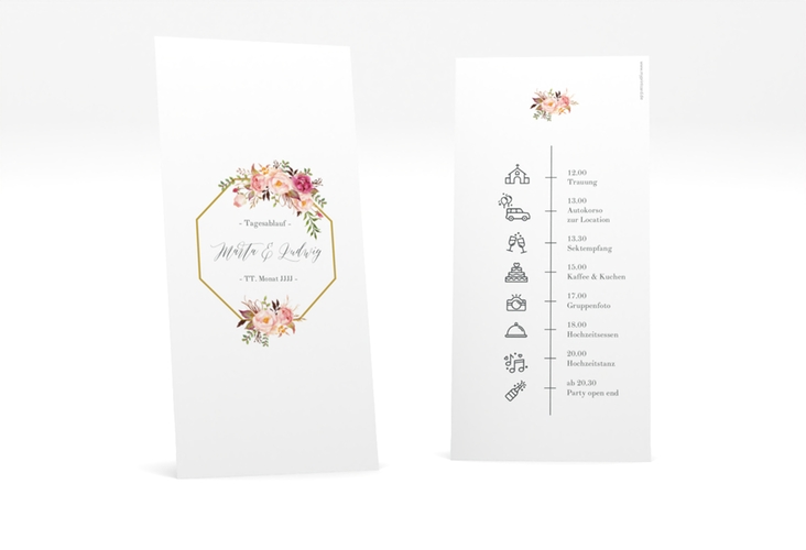 Tagesablauf Hochzeit Prachtvoll lange Karte hoch