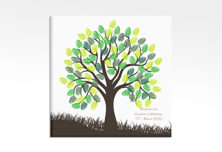 Wedding Tree Leinwand Hochzeitsbaum Henry (bis 80 Gäste) 30 x 30 cm braun