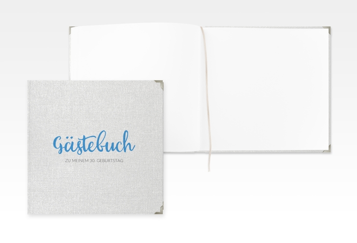 Gästebuch Selection Geburtstag Handwriting Leinen-Hardcover blau