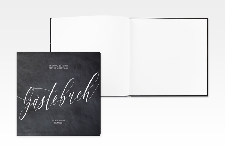 Gästebuch Creation Geburtstag Board 20 x 20 cm, Hardcover