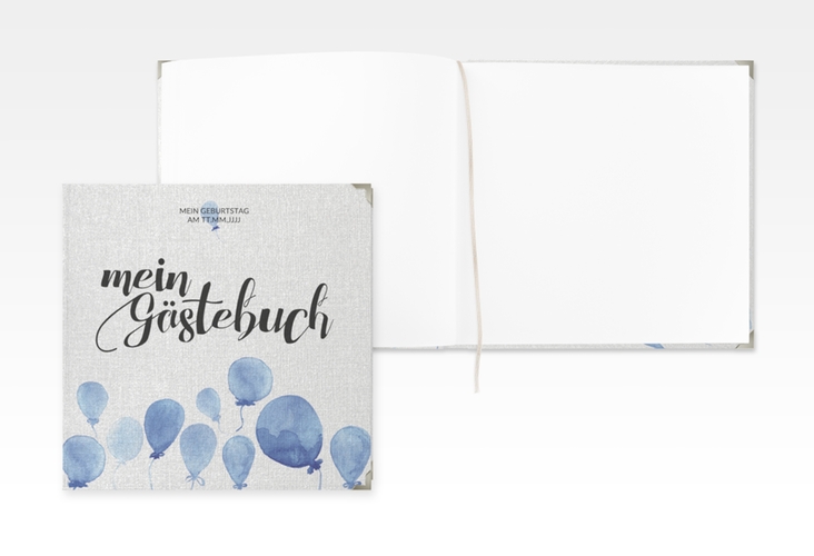 Gästebuch Selection Geburtstag Ballon Leinen-Hardcover blau