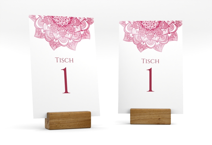 Tischnummer Hochzeit Delight Tischaufsteller pink