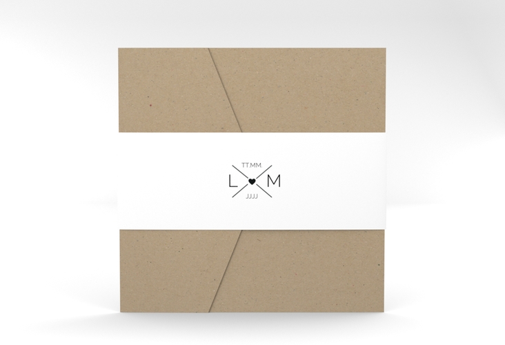 Hochzeitseinladung Initials Pocketfold mit Initialen im minimalistischen Design