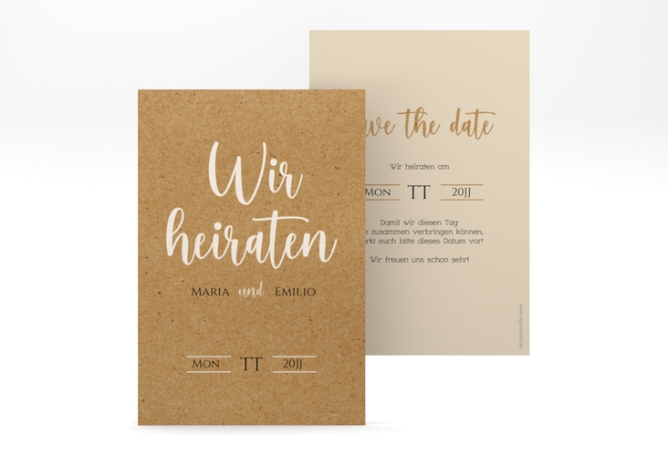 Save the Date-Karte Noble A6 Karte hoch mit elegantem Schriftzug