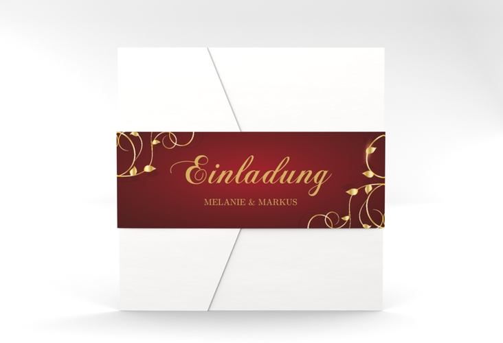 Hochzeitseinladung Eternity Pocketfold rot