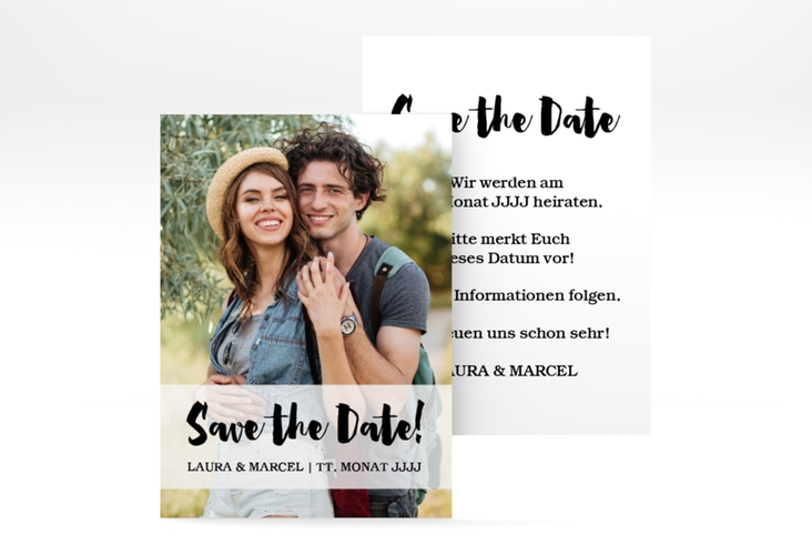 Save the Date-Visitenkarte Mirage Visitenkarte hoch