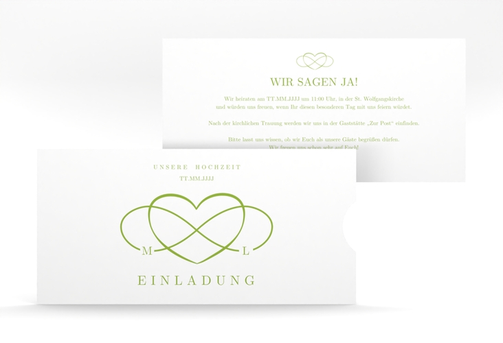Hochzeitseinladung Infinity Einsteckkarte gruen