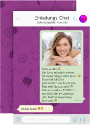 Einladung 40. Geburtstag Connect A6 Karte hoch pink