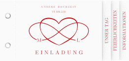 Klick: Details zu Hochzeitseinladung "Infinity" anzeigen Hochzeitseinladung Infinity Booklet rot