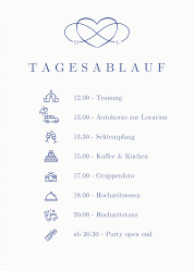 Klick: Details zu Tagesablauf Poster Hochzeit "Infinity" anzeigen Tagesablauf Poster Hochzeit Infinity 50 x 70 cm Poster blau