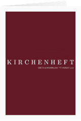 Klick: Details zu Kirchenheft Hochzeit "Simply" anzeigen Kirchenheft Hochzeit Simply A5 Klappkarte hoch rot