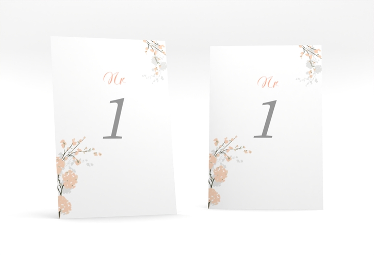 Tischnummer Hochzeit Salerno Tischaufsteller apricot