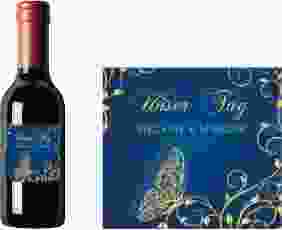 Piccoloetikett Hochzeit Eternity Etikett Piccolo blau