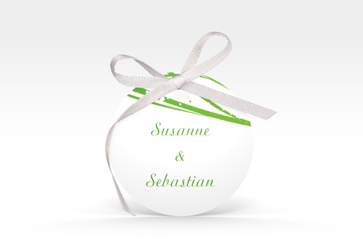 Geschenkanhänger Hochzeit Mailand Geschenkanhänger, rund gruen