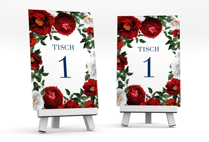 Tischnummer Hochzeit Florista Tischaufsteller weiss hochglanz